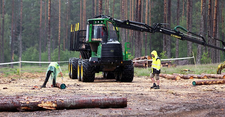 除了削片机、研磨机和碎纸机，SkogsElmia 2019唯一的大型森林机械是在货代竞争中发现的。