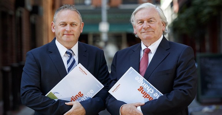 Launching Bord na Móna's Annual Report for year ending March 2017, CEO Mike Quinn (left) and Chairman John Horgan also revealed an EUR 1.2 billion investment programme going ahead (photo courtesy Bord na Móna).